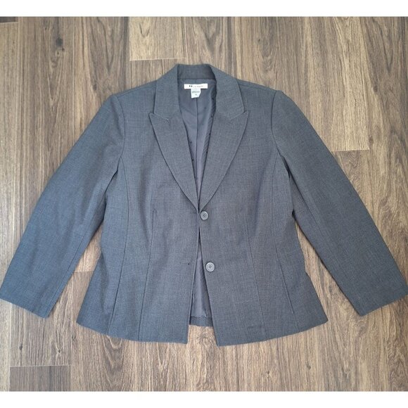 💙 Nygard Gray Lined Blazer Size 14 Preppy Office Formal Work Fall - Picture 9 of 9